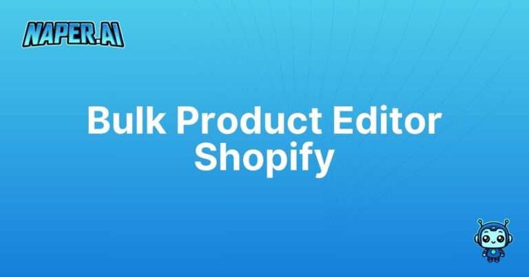 bulk product editor shopify. Streamline Shopify product data editing, boost SEO, and save time with Naper AI's bulk product editor for efficient e-commerce management.