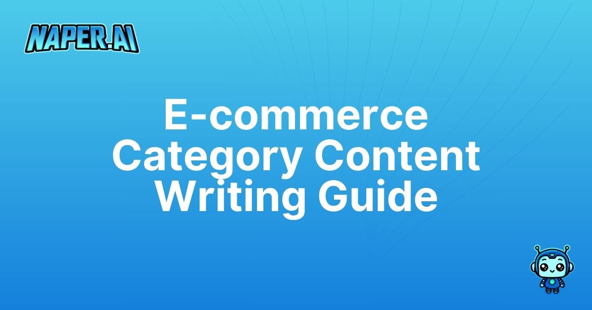 writing content for ecommerce category pages. Unlock the power of writing content for ecommerce category pages with Naper AI. Automate SEO tasks, optimize listings, and boost organic rankings.